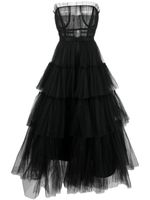 Ana Radu robe-bustier longue en tulle - Noir