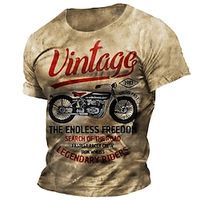 Voor heren T-shirt verontruste t-shirt Grafisch Motor Strakke ronde hals Kleding 3D-afdrukken Buiten Dagelijks Korte mouw Afdrukken Vintage Modieus Ontwerper Lightinthebox - thumbnail