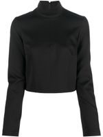 MM6 Maison Margiela blouse crop à col montant - Noir