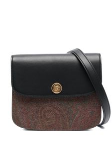 ETRO sac à bandoulière en cuir à motif cachemire - Noir