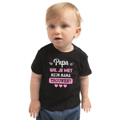Huwelijksaanzoek peuter t-shirt - Papa/Mama - zwart - bruiloft/trouwen Huwelijksaanzoek peuter t-shirt - Papa/Mama - zwart - bruiloft/trouwen