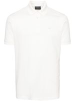 Emporio Armani polo en piqué à logo brodé - Blanc