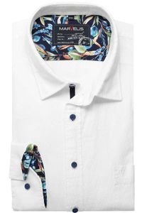 Marvelis Casual Modern Fit Overhemd wit, Effen