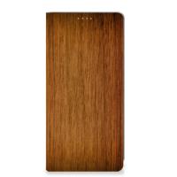 Motorola Moto G34 Book Wallet Case Donker Hout - thumbnail