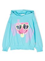 Billieblush hoodie à imprimé graphique Wow - Bleu