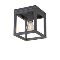 QAZQA - Modern Industrieel | Industrie plafondlamp antraciet - Cage 1 | Woonkamer | Slaapkamer | Keuken - Staal Vierkant - E27 Geschikt voor LED - Max. 1 x 60 Watt