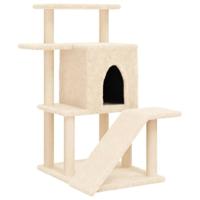 vidaXL Kattenmeubel met sisal krabpalen 97 cm crèmekleurig, kattenpaal, kattenboom, kattenkrabpaal, kattenhuis, kattenmeubel, kattenpalen