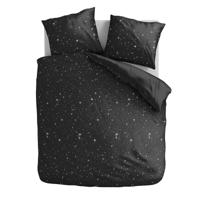 Dekbedovertrek Nightsky - (x240 cm) - Zwart Katoen-satijn - Dessin: Sterren - Fresh and Co - Dekbed-Discounter.nl