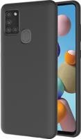 Azuri liquid silicon cover voor Samsung Galaxy A21s Telefoonhoesje Zwart