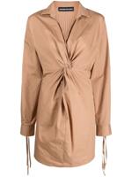 ANDREĀDAMO robe-chemise à détail torsadé - Tons neutres