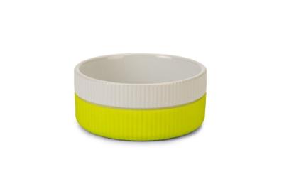 Beeztees Voer- en Drinkbak Bik - Kat - Keramiek+Silicone - Wit Groen - 11,5cm - 350 ml