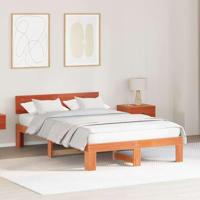 vidaXL Bedframe Met Hoofdbord Wasbruin 140X190 cm Massief Grenenhout Voor Slaapkamer Minimalistische Stijl Duurzame En Stijlvolle Slaapoplossing Platform 140 Opslag Onderbed Eenpersoons
