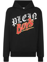 Philipp Plein hoodie en coton à logo imprimé - Noir