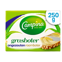 Campina Botergoud Ongezouten Grasboter 250g bij Jumbo
