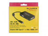 DeLOCK USB-C > VGA / HDMI / DVI / DisplayPort adapter 0,13 meter - thumbnail