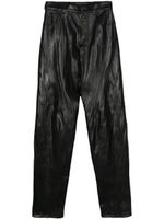 Mugler pantalon évasé en cuir à taille basse - Noir - thumbnail