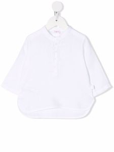 Il Gufo chemise en lin à col officier - Blanc