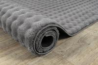 Karpet24 Flow - Knuffelig Bubbeltapijt, Wasbaar & Antislip, Zacht en Onderhoudsvriendelijk, Antraciet-Ø 120 cm rond