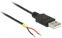 Delock 85664 Kabel USB 2.0 Type-A male > 2 x open draden voeding 1,5 m Raspberry Pi - thumbnail