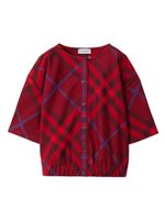 Burberry Kids chemise en coton à carreaux - Rouge