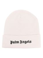 Palm Angels logo-embroidered wool beanie - Tons neutres - thumbnail