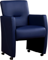 Blauwe leren moderne eetkamerfauteuil Pleasure - Toledo Leer Kobalt (blauw leer)