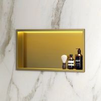 BWS Inbouwnis | Lucio | met LED Verlichting | 60x30x7cm | Mat Goud - thumbnail