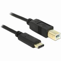 DELOCK Kabel USB Type-C 2.0 stekker > USB 2.0 Type-B-stekker 2,0 m zwart
