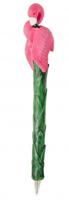 LG Imports balpen flamingo roze/groen 16 cm