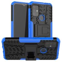 Antislip Motorola Moto G30 Hybrid Case met Standaard - Blauw / Zwart - thumbnail