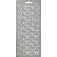 Creotime stickervel metallic zilver Uitnodiging Fins 1 vel