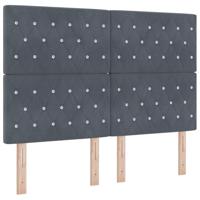 vidaXL Boxspringbed met matras en LED fluweel donkergrijs 140x190 cm