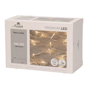 Kerstverlichting warm wit 180 leds met dimmer en timer functie 1800 cm