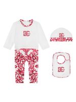 Dolce & Gabbana Kids trousseau de naissance à imprimé Majolica - Blanc - thumbnail