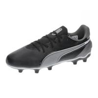 PUMA Unisex Kid's King Match Fg/Ag Jr voetbalschoen, Puma Zwart PUMA Wit Cool Donkergrijs, 4 UK
