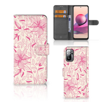 Xiaomi Redmi Note 10/10T 5G | Poco M3 Pro Hoesje Pink Flowers - thumbnail