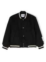 MSGM Kids veste bomber rayée à patch logo - Noir