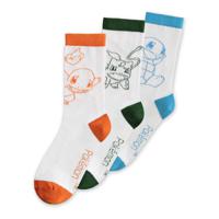 Pokemon Socks 3-Pack Charmander, Bulbasaur, Squirtle 39-42 - thumbnail