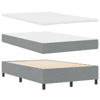 vidaXL Box Spring Bed Met Matras & Bench Lichtgrijs 120x200 cm Stof | Stijlvolle Comfortabele Set Makkelijk Te Monteren Perfect Voor Slaapkamers Gastenkamers Meubelbeschermer Pad Topper