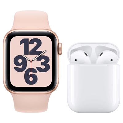 Apple Watch SE 40mm Roségoud Roze Bandje + Apple AirPods 2 met oplaadcase Apple Watch SE 40mm Roségoud Roze Bandje + Apple AirPods 2 met oplaadcase