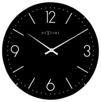 NeXtime NE-3157ZW Wandklok Dia. 35 Cm, Bol Glas, Zwart, 'Basic Dome' - thumbnail