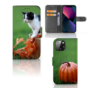 iPhone 13 Mini Telefoonhoesje met Pasjes Kitten