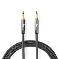 Stereo-Audiokabel | 3,5 mm Male - 3,5 mm Female | Gun Metal Grey | Gevlochten kabel - thumbnail