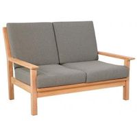 Teak 124 cm Loungebank inclusief kussens - 2 persoons - thumbnail