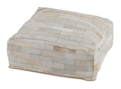 J-Line Poef 'Annaïs' Leder, kleur Wit