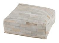 J-Line Poef 'Annaïs' Leder, kleur Wit