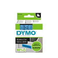 Dymo D1 Tape Cassette 12 mm x 7m zwart op blauw 45016 - thumbnail