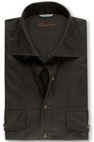 Stenströms Slimline Overshirt donkergroen, Effen - thumbnail