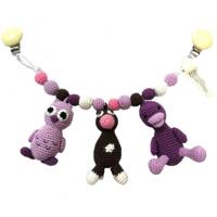 natureZOO Trolley Mobile - Mrs. Owl, Mrs. Muh and Miss Duck hangend babyspeelgoed