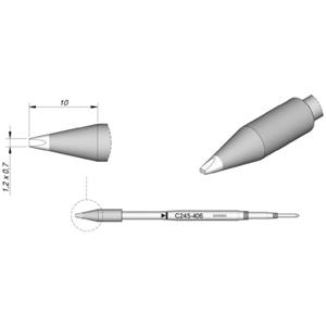 JBC Tools C245406 Soldeerpunt Beitelvorm, Recht Grootte soldeerpunt 0.7 mm Inhoud: 1 stuk(s)